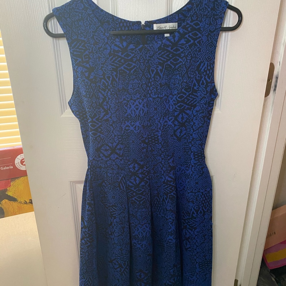 blue pattern dress